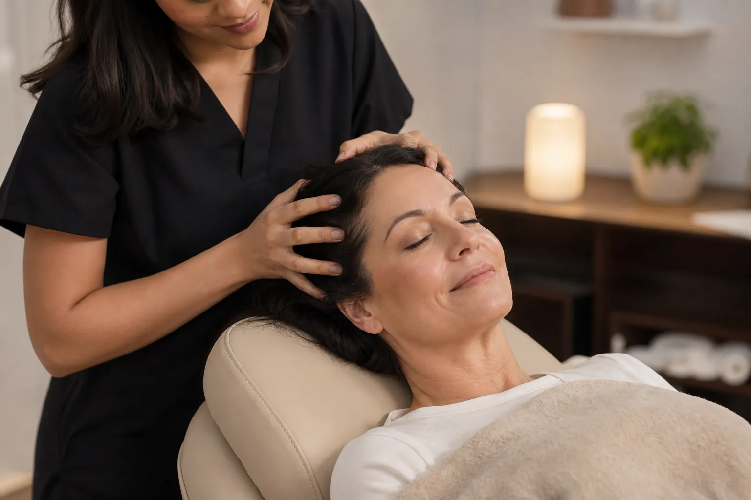 Radiant Glo Head Spa scalp massage treatment